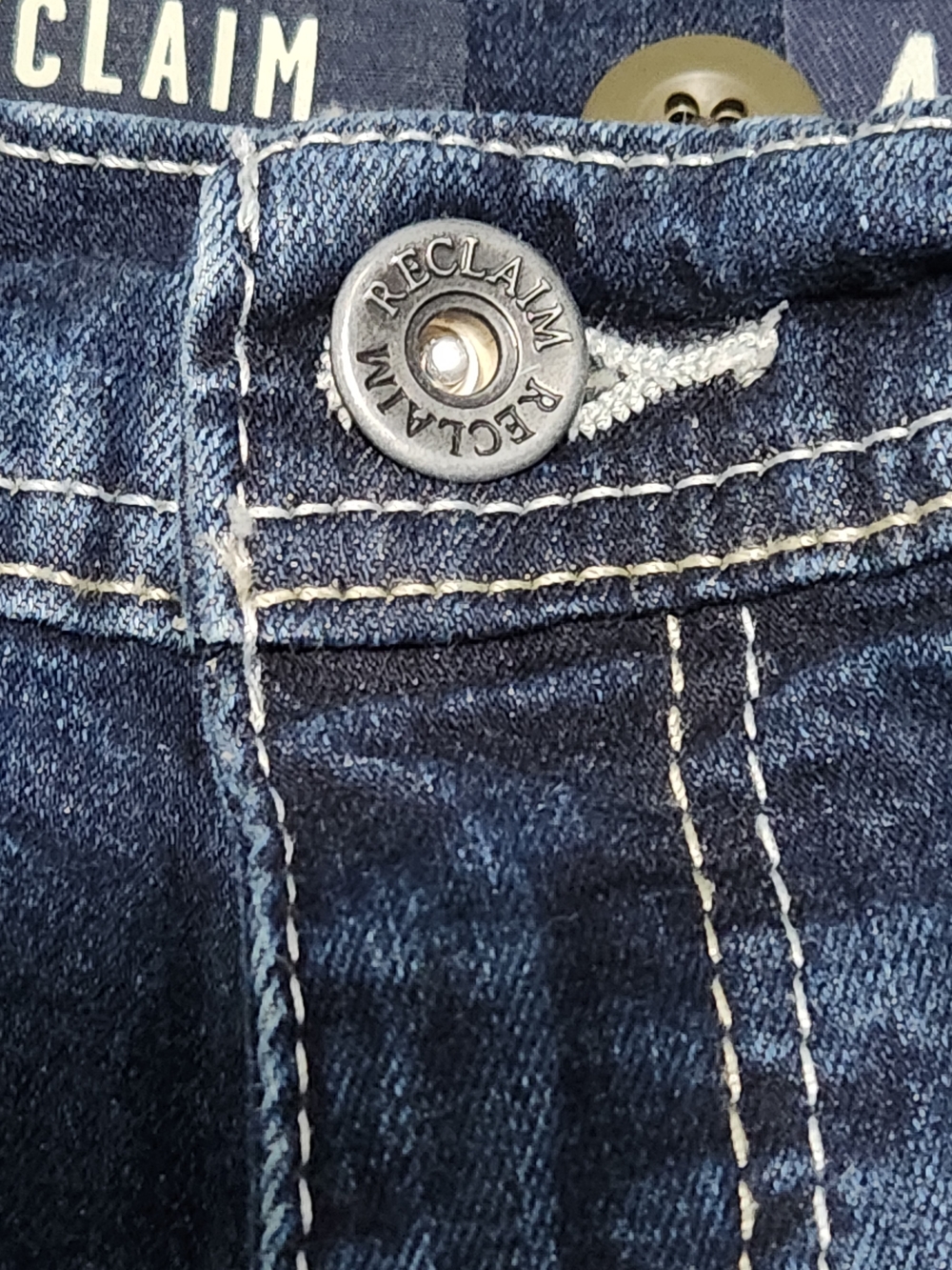 Reclaim Dark Blue Fade Wash Straight Leg Denim Jeans Mens Size 40L - Picture 6 of 15